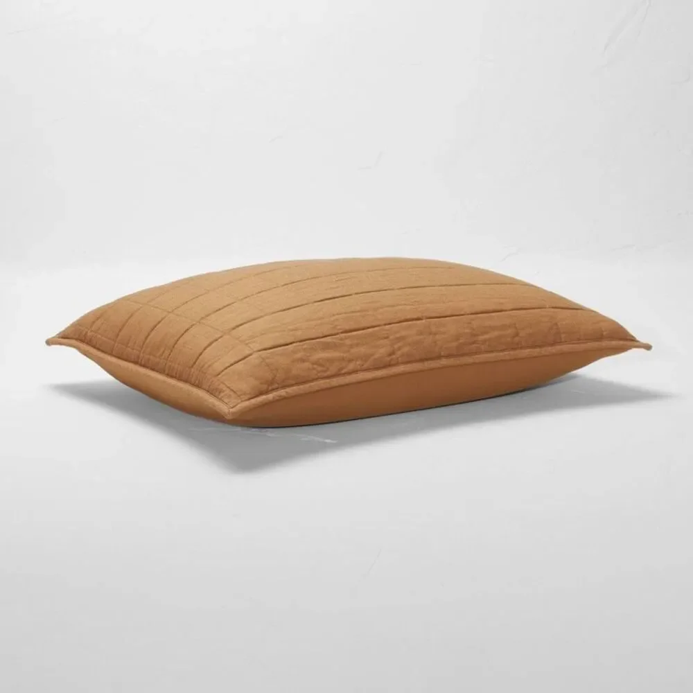 Casaluna Quilted Pillow Cover in Warm Brown set of 2.